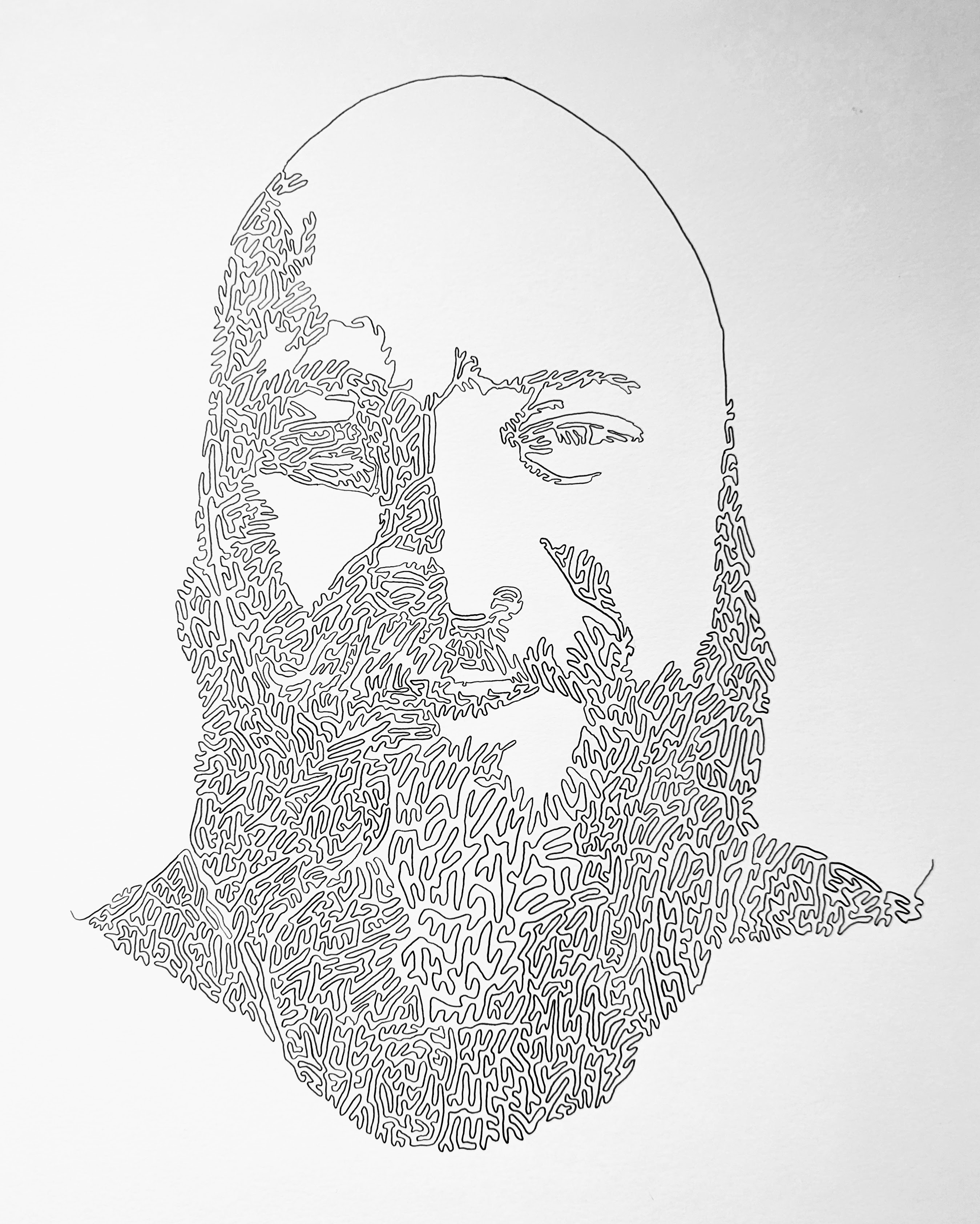 Line drawing of Phil smiling