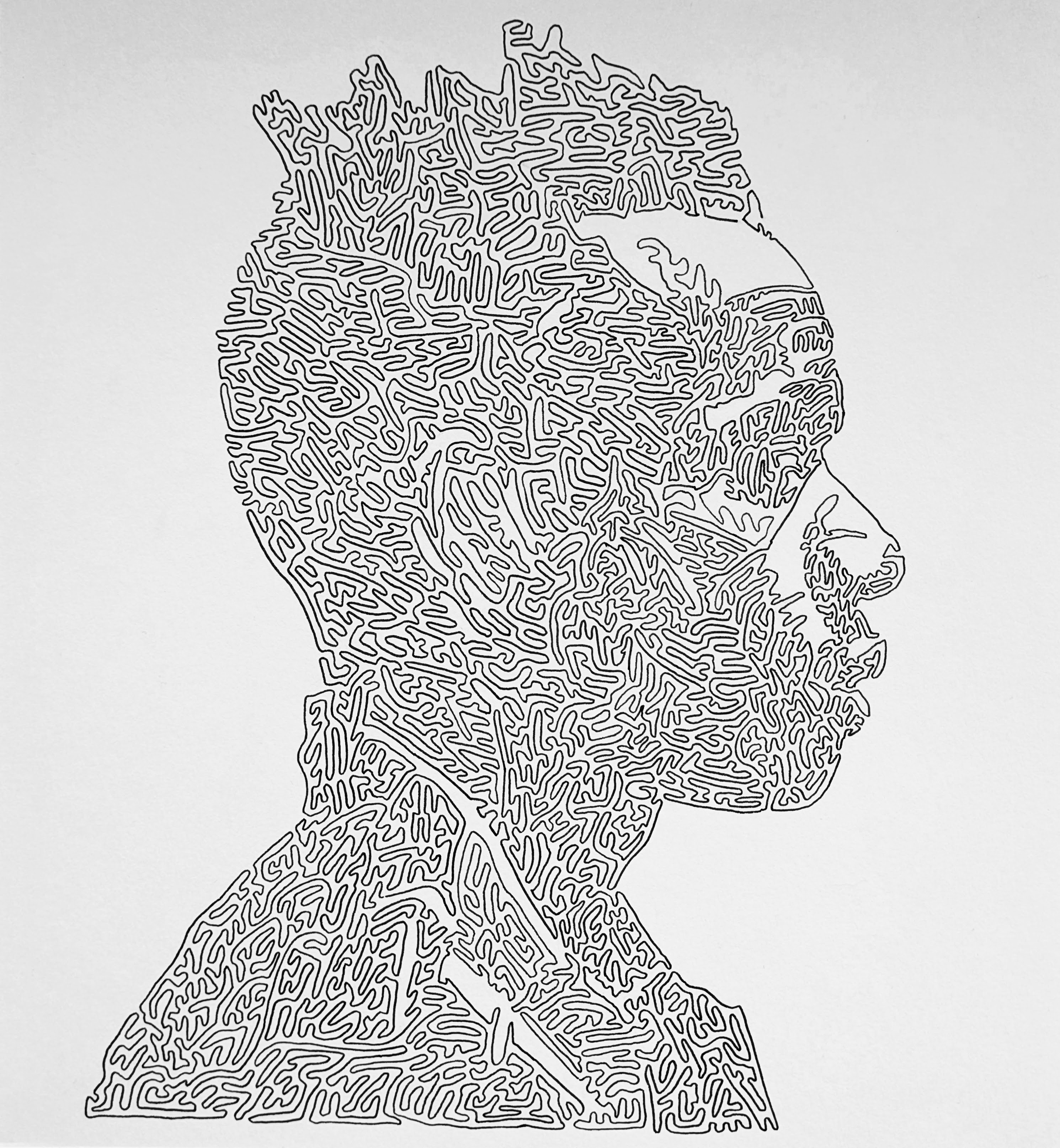 Line drawing of model