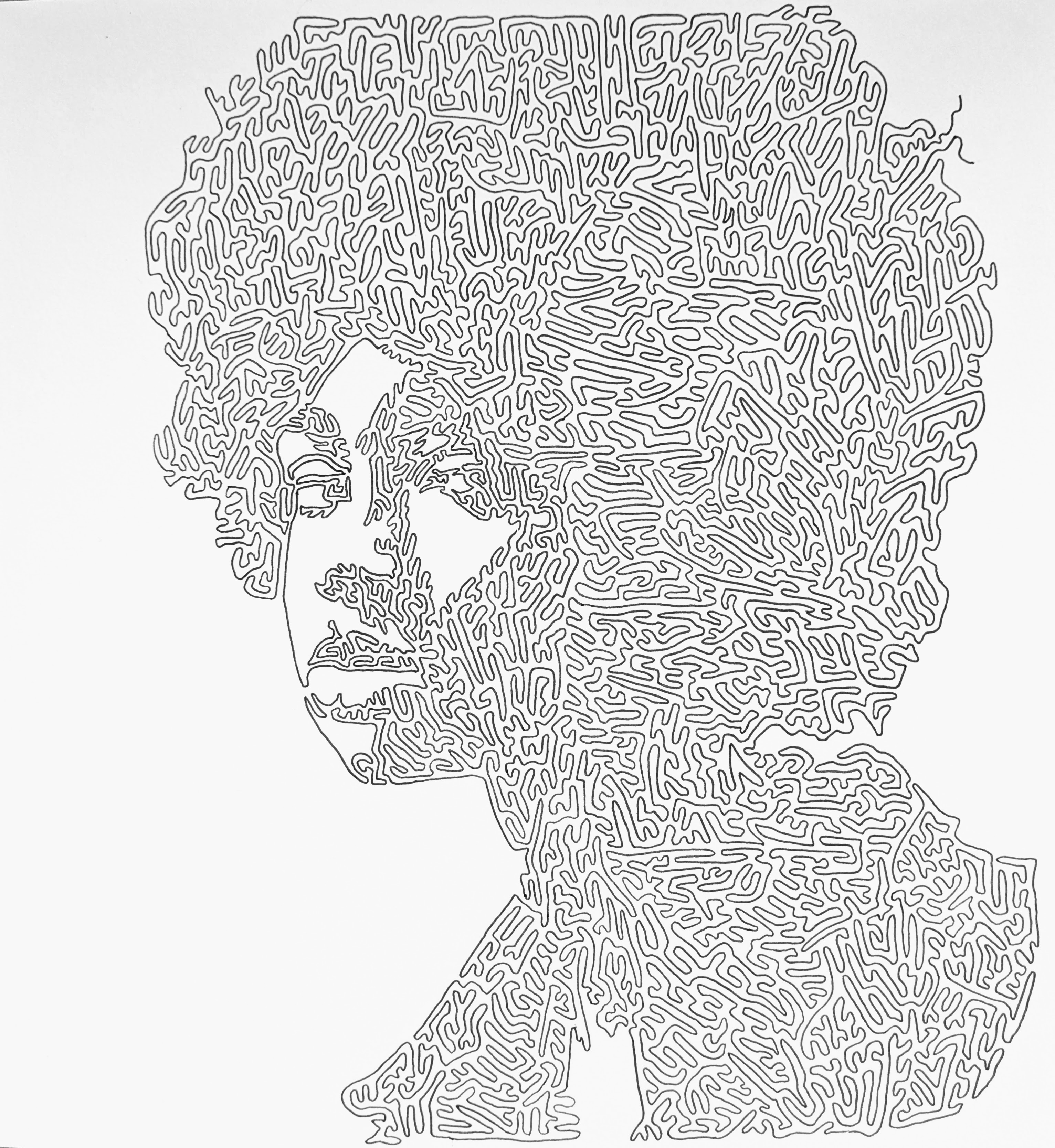 Line drawing of model