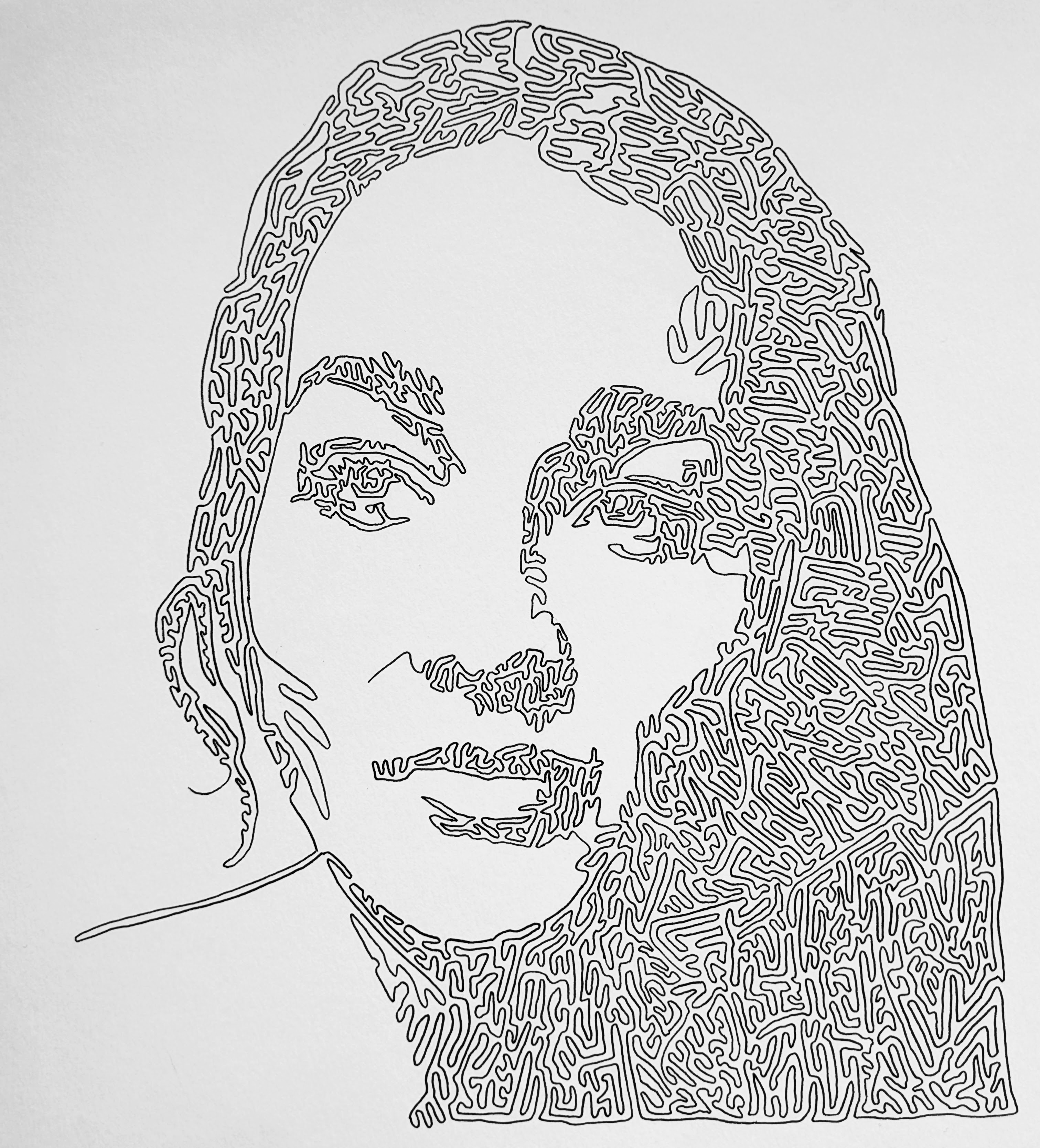 Line drawing of model